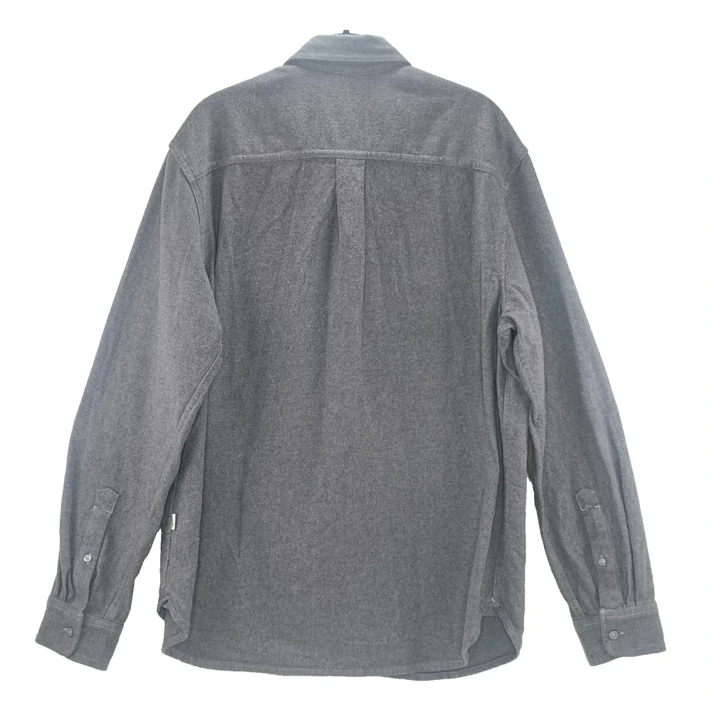 The North Face Arroyo Flannel Shirt Men Large TNF Grey Heather Solid Pockets EUC